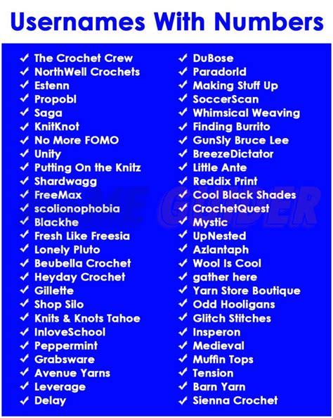 usernames that can be used that are similar to repetitive